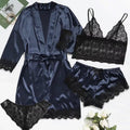 Satin Luxe 4-Piece Women’s Pajama Set